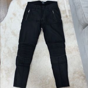 Hudson waxy black moto jeans, 27